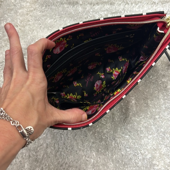 Betsey Johnson large clutch wristlet sequin rose - Picture 3 of 6